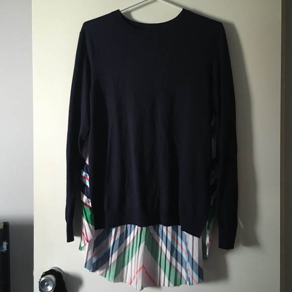 TED BAKER Jaymes Bay of Honour Plisse Pleat Back Navy Knit Top 3 - Picture 2 of 8